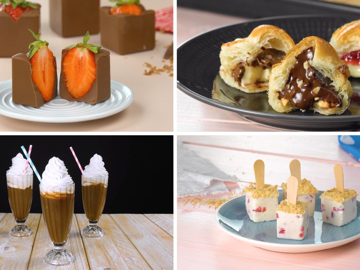 Deliciosos postres hechos con un molde de cubitos de hielo