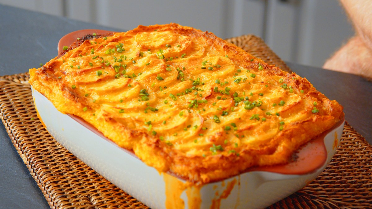 Pastel de pastor de coliflor molida