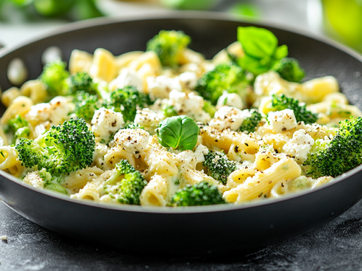 Pasta con brócoli y feta: una comida saludable y saciante