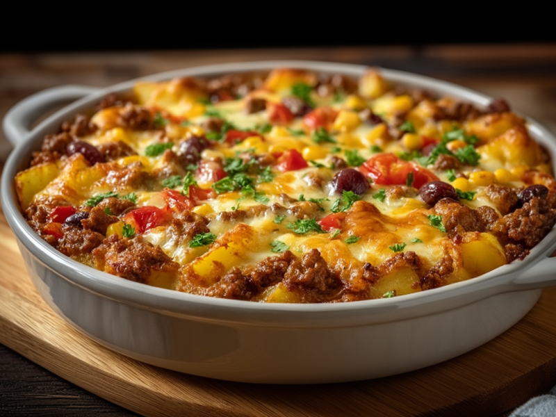 Delicioso gratinado cowboy, listo en un santiamén