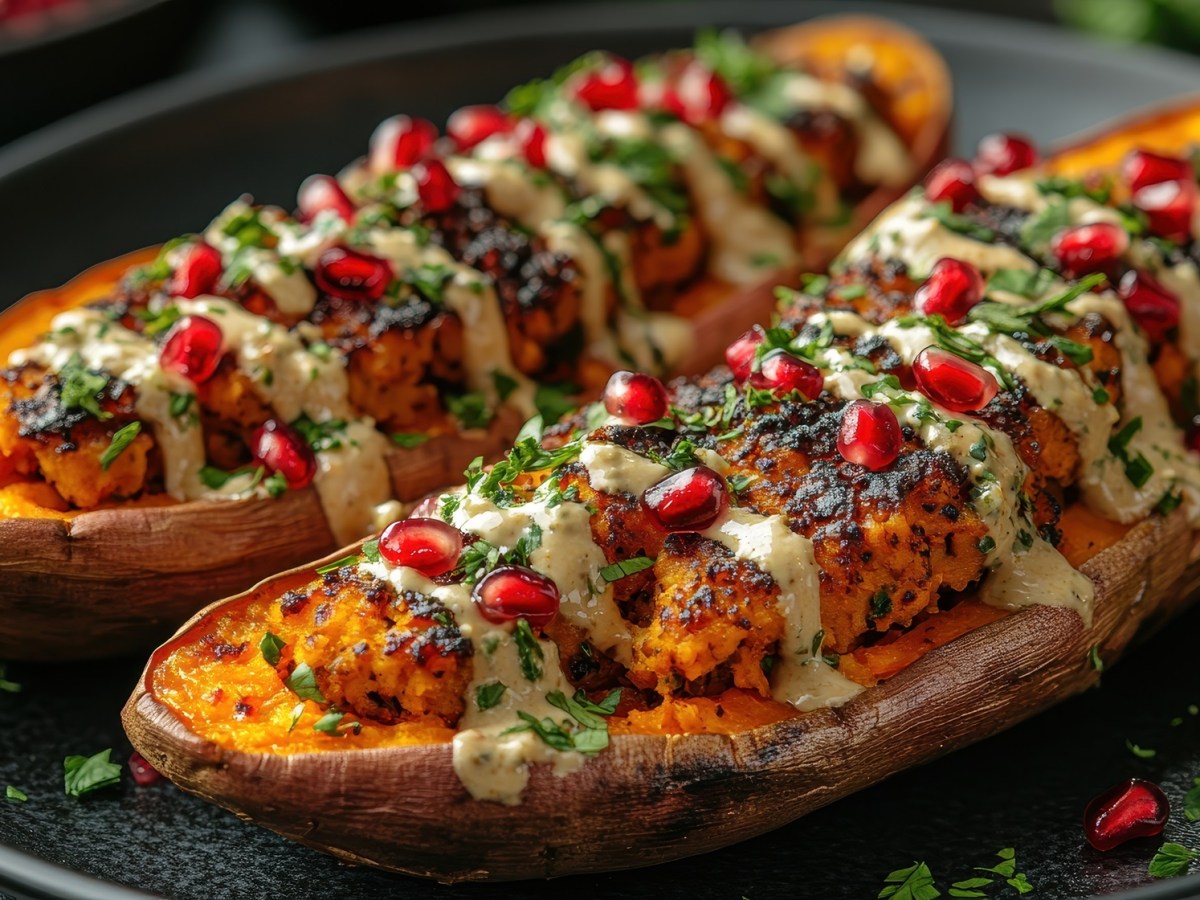 Estas papas rellenas con salsa tahini son una fiesta para los sentidos