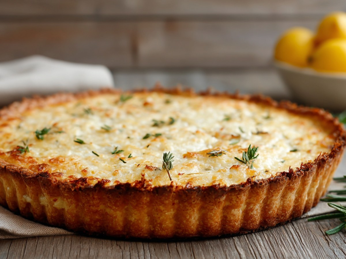 El parmesano y las hierbas hacen que esta tarta sea inolvidable